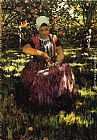 Orchard Paintings - In the Orchard by George Hitchcock